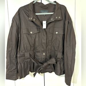 Banana Republic Linen Aviator Jacket with Tie Waist